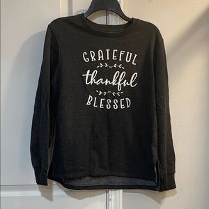 Dark gray. Long Sleeve Graphic Sweatshirt 8/10